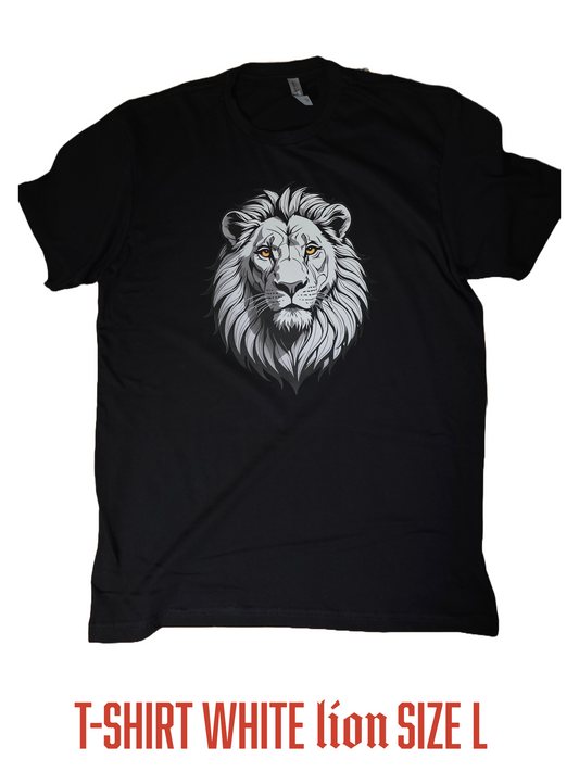 t shirt men White Lion  Face  Size L