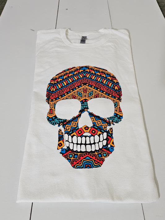 T-SHIRT  colorful skull head