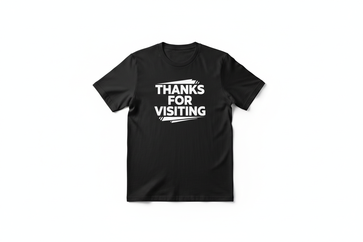 thanks for visiting  black shirt 